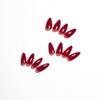 KQueenest Red Press on Nails Medium Almond Stiletto, Acrylic Fake Nails Set, Acrylic Nails Press ons Almond, Reusable Soft Gel Glue on Nails for Women New Year with Protective UV Coating24 Pcs view 2
