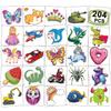 CHARLENT 204 PCS Individually Wrapped Temporary Tattoos for Kids - Fun Tattoos for Boys Girls Birthday Party Favors Goodie Bag Fillers view 1
