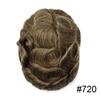 Toupee For Men Replacement Systems PU Skin With Swiss Lace Men Toupee Bleached Knots Natural Hairline Men Hairpiece (7X9"-90% light density, 720 7# VERY LIGHT BROWN +20% Sythetic Grey) view 2