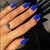 Dark Blue Press on Nails Medium Stiletto Almond,KQueenest Pure Color Acrylic Nails Kit Reusable Fake Nails with Feature Protective UV Coating for Women Nail Art Manicure in 24PCS view 1