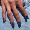 Dark Blue Press on Nails Medium Stiletto Almond,KQueenest Pure Color Acrylic Nails Kit Reusable Fake Nails with Feature Protective UV Coating for Women Nail Art Manicure in 24PCS view 2