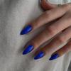 Dark Blue Press on Nails Medium Stiletto Almond,KQueenest Pure Color Acrylic Nails Kit Reusable Fake Nails with Feature Protective UV Coating for Women Nail Art Manicure in 24PCS view 3