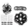 KALLORY 3sets Hair Donut Bun Maker with Invisible Hair Nets Elastic Bands and Hairpins for Dancing Cooking and Gymnastics view 2