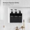 Segbeauty Plastic Square Soap Dispenser Black, 3pcs 16.9oz Refillable Shampoo and Conditioner Bottles, 500ml Empty Reusable Pump Bottle Bathroom Shower Dispenser Set for Body Wash Liquid Gel Lotion view 2