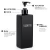 Segbeauty Plastic Square Soap Dispenser Black, 3pcs 16.9oz Refillable Shampoo and Conditioner Bottles, 500ml Empty Reusable Pump Bottle Bathroom Shower Dispenser Set for Body Wash Liquid Gel Lotion view 3