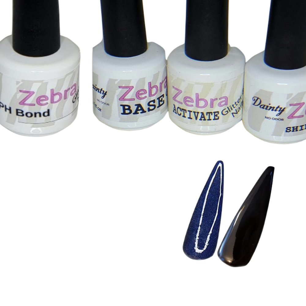 2 Color Dip Powder Starter Kit (2 Color Dip Powder Starter Kit (#11 Dark Sin DP123 & Midnight Black DP215 Professional Liquidds)