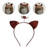 ABOOFAN Girl Scrunchies 2Pcs Valentines Day Headband Glitter Heart Cat Ear Hair Hoop Party Photo Props for Women Gifrl Heart Decor view 4