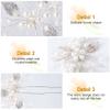 ANCIRS 3 Pack Pearl Bridal Wedding Hair Styling Pins, Vintage Leaves Style Bride Head Piece, U Shape Rhinestone Flower Hair Accessories for Women & Girls Bridesmaids Wedding Hairstyles- Silver view 3