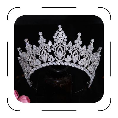 Jorsnovs Luxury Cubic Zirconia Tall Wedding Crowns for Women Bridal Large Tiara CZ Quinceanera Queen Pageant Hair Accessories