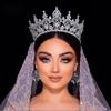 Jorsnovs Luxury Cubic Zirconia Tall Wedding Crowns for Women Bridal Large Tiara CZ Quinceanera Queen Pageant Hair Accessories view 2