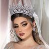 Jorsnovs Luxury Cubic Zirconia Tall Wedding Crowns for Women Bridal Large Tiara CZ Quinceanera Queen Pageant Hair Accessories view 3
