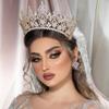 Jorsnovs Luxury Cubic Zirconia Tall Wedding Crowns for Women Bridal Large Gold Tiara CZ Quinceanera Pageant Hair Accessories view 2