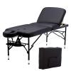 Artechworks 28" Width 3 Folding Portable Lightweight Massage Table Facial Salon Spa Tattoo Bed with Aluminium Leg for Home Office Living Room, Black view 1