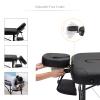 Artechworks 28" Width 3 Folding Portable Lightweight Massage Table Facial Salon Spa Tattoo Bed with Aluminium Leg for Home Office Living Room, Black view 3