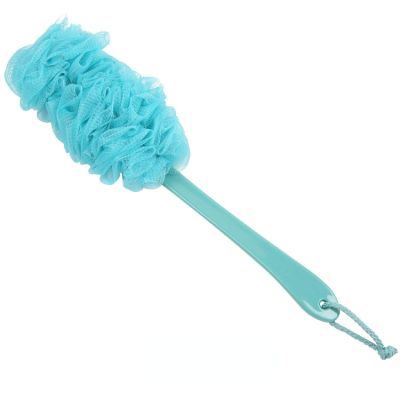ASHBO Long Bath Ball Sponge Bath Flower Long Handle with Handle Adult Scrub Towel exfoliating Skin Keratin Bath Ball Brush Blue
