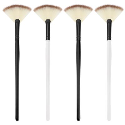 4 Pcs Facial Brushes Fan Mask Brushes, Soft Facial Applicator Brushes Tools for Peel Glycolic Mask Makeup
