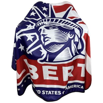 Pelocapa Barber Cape for Men, Haircut Cape Snap Closures, Professional Large Water-Resistant Hairdressing Gown for Hairstylist- 63 56(American Flag Pattern)