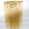 120G Clips Ins 8pcs Set, Human Hair Extensions 20" Clips in Straight Hair Extensions Light Blonde (#613) view 2