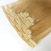 120G Clips Ins 8pcs Set, Human Hair Extensions 22" Clips in Straight Hair Extensions Light Blonde (#613) view 4