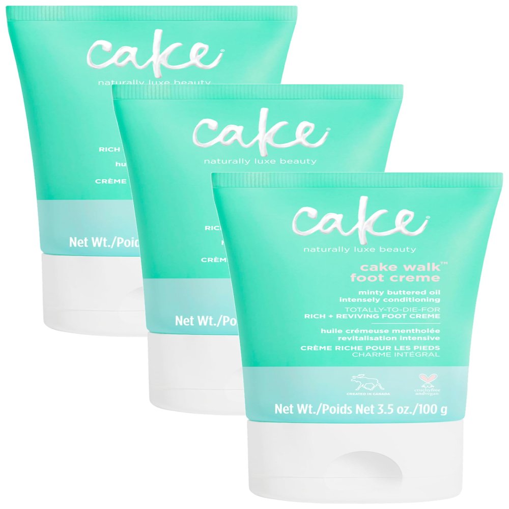 Cake Beauty Walk Triplemint Foot Crme, 3.4 Fluid Ounce (Pack of 3)