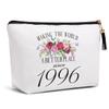 30th Birthday Gifts for Women Friendship Best Friend Gift Ideas for Women Wife Sister Bestie Funny Makeup Bag Travel Toiletries Bags Making the World A Better Place Since 1996 Bday Gift from Mom view 1