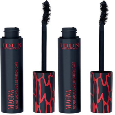 IDUN Minerals Magna Mascara, Volumizing, Clump & Cruelty Free, Lash-Hydrating Mineral Infused with Sunflower Seed Oil & Formulated for Sensitive Eyes, Vegan, 008 Black, 0.44 Oz (Pack of 2)