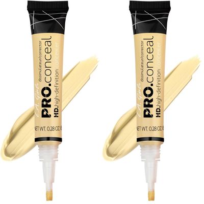 L.A. Girl Pro Conceal HD Concealer, Light Yellow Corrector, 0.28 Ounce (Pack of 2)