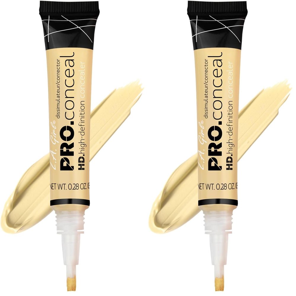 L.A. Girl Pro Conceal HD Concealer, Light Yellow Corrector, 0.28 Ounce (Pack of 2)