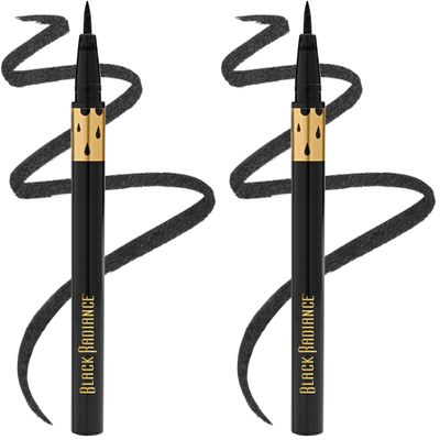 Black Radiance Fine Line Waterproof Liquid Eyeliner Pen - Black Velvet (Pack of 2)