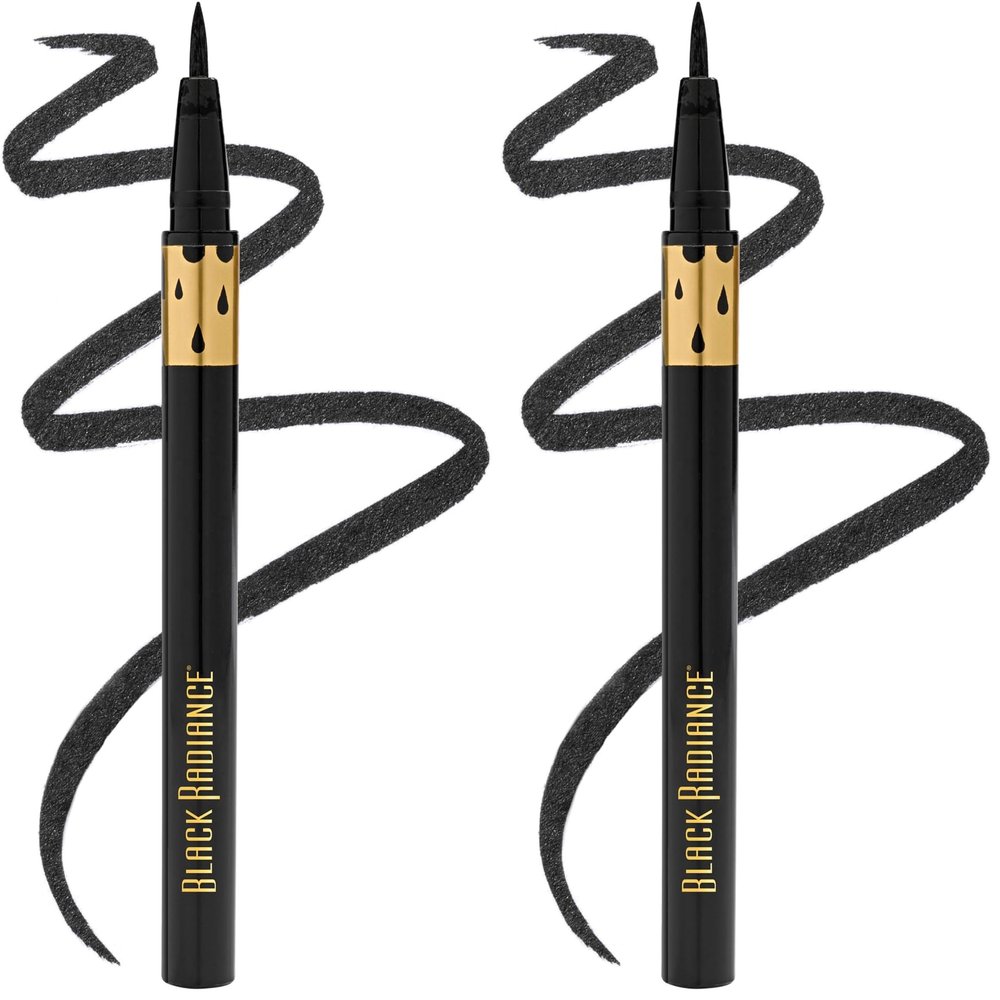 Black Radiance Fine Line Waterproof Liquid Eyeliner Pen - Black Velvet (Pack of 2)