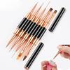 Nail Art Brushes Set, 5pcs Double-Ended Acrylic Nail Art Brushes Liner Detail Thin Brushes Nail Drawing Pen 3D Nail Art Decorations for Acrylic Application Salon at Home DIY Manicure view 1