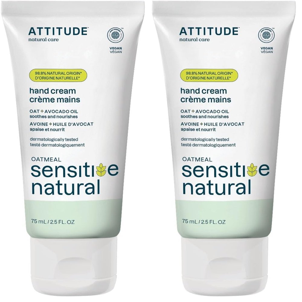 ATTITUDE Hand Cream, EWG Verified, Plant and Mineral-Based Ingredients, Vegan & Cruelty-free Beauty Products for Sensitive Skin, Nourishing, Avocado Oil, 2.5 Fl Oz (Pack of 2)