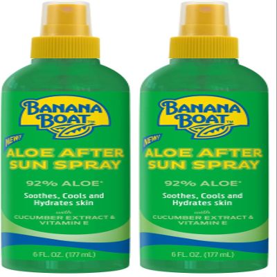 Banana Boat Aloe After Sun Spray with Cucumber Extract & Vitamin E, Broad Spectrum Pump Spray, 6oz. (Pack of 2)