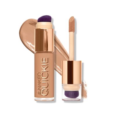Urban Decay Quickie 24HR Full Coverage Waterproof Concealer (40WO - Light Medium Warm Orange), Natural Matte Finish, Hydrating Vitamin E, Dual-ended Buffing Brush & Multi-use Applicator - 0.5 fl oz