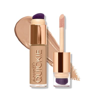 Urban Decay Quickie 24HR Full Coverage Waterproof Concealer (20CP - Fair Cool Pink), Natural Matte Finish, Hydrating Vitamin E, Dual-ended Buffing Brush & Multi-use Applicator - 0.5 fl oz