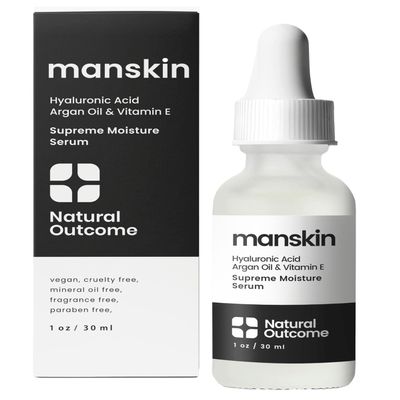 Natural Outcome Man Skin Supreme Moisture Serum Mens I Mens Anti-Aging Day & Night Facial Serum I Advanced Moisture Serum with Hyaluronic Acid, Argan Oil & Vitamin E