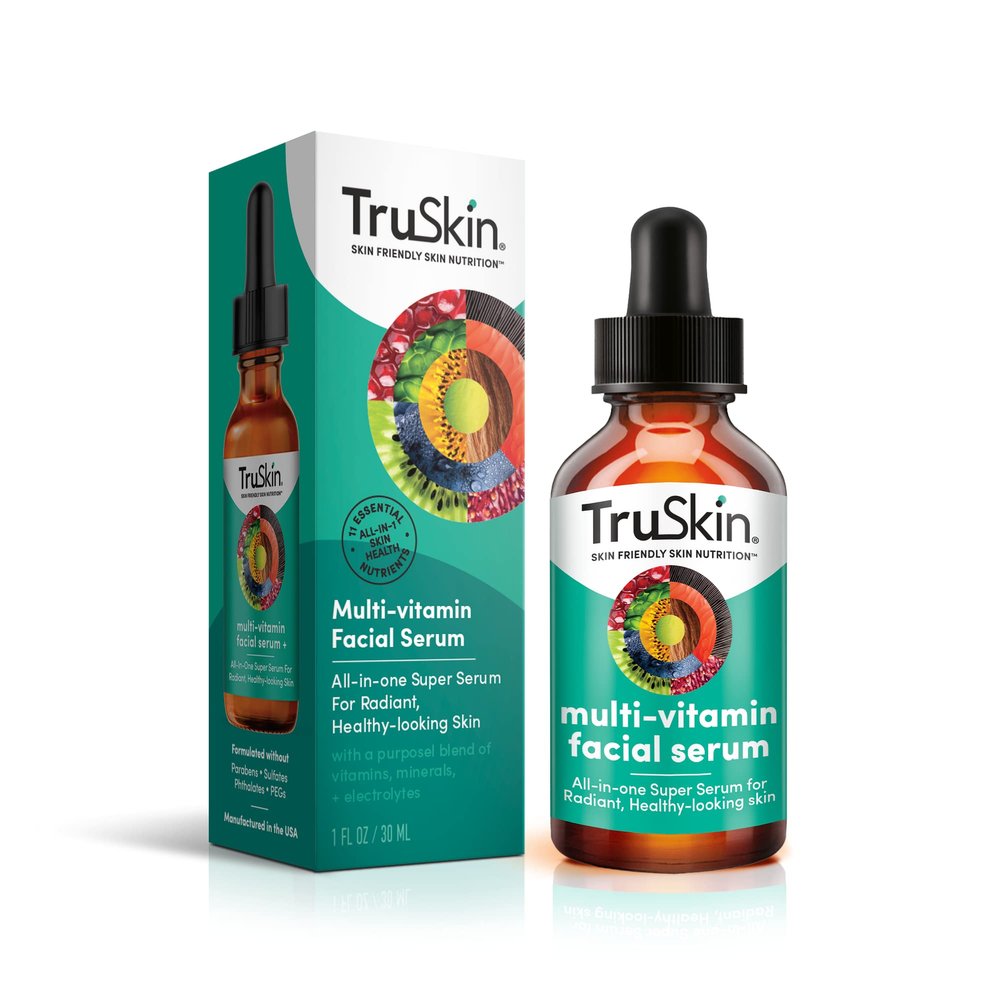 TruSkin Facial Serum with 11 Plant-Derived Vitamins & Minerals for Radiant, Healthy-Looking Skin  Powerful Antioxidants and Nourishing Vitamins for Skin Nutrition, 1 fl oz