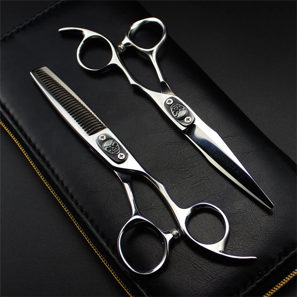 6.0 Inch Hair Cutting Scissors Set, Barber Hair Cutting & Thinning Shears, Barber Salon Hairdressing Shears, Hairdressing Thinning Shears, 440C Japanese Stainless Steel, for Hairdresser/Hair Salon