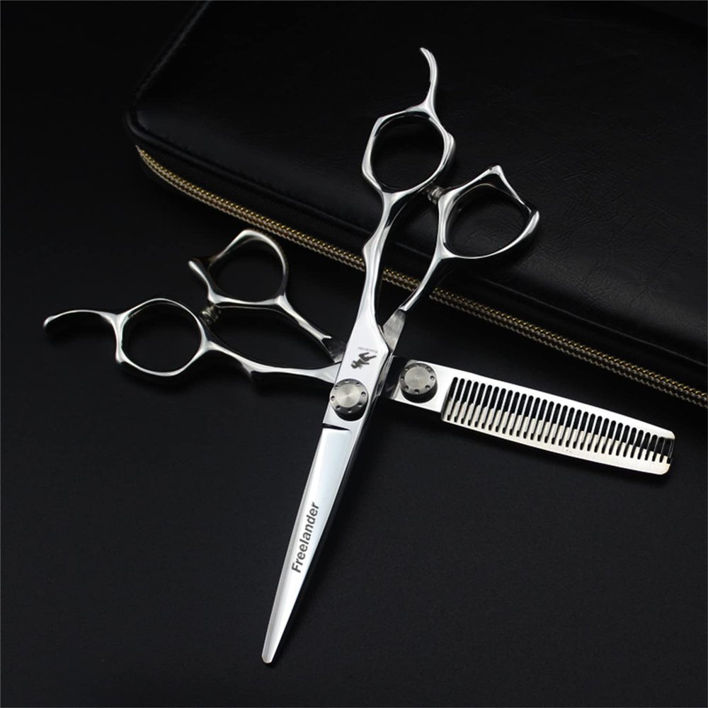 6.0 Inch Hair Cutting Scissors Set, Barber Hair Cutting & Thinning Shears, Barber Salon Hairdressing Shears, Hairdressing Thinning Shears, 440C Japanese Stainless Steel, for Hair Stylist Or Home Use