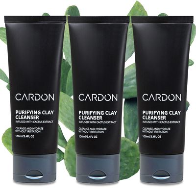 Cardon Men's Deep Pore Cleaning Clay Face Wash, 4x Better Than Charcoal, Oily, Acne-Prone Skin | Korean Premium Skin Care | Remove Face Oil & Dirt, (3 CT)