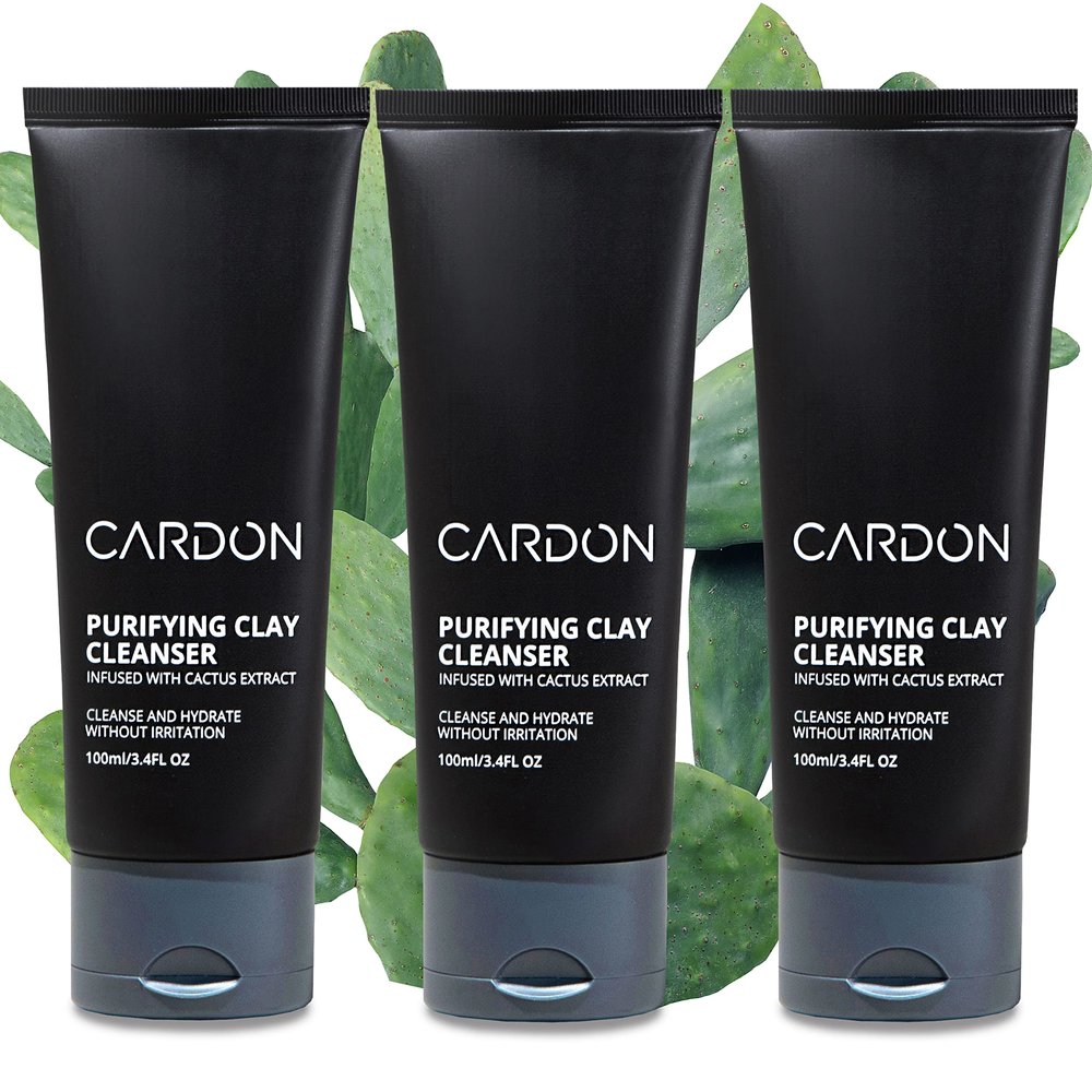 Cardon Men's Deep Pore Cleaning Clay Face Wash, 4x Better Than Charcoal, Oily, Acne-Prone Skin | Korean Premium Skin Care | Remove Face Oil & Dirt, (3 CT)