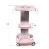 3 Tiers Beauty Salon Stand Rolling Cart SPA Beauty Machine Holder Trolley Modern Beauty Equipment Cart Pink view 3