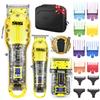 DSP Hair Clipper, Trimmer, Shaver Kits for Men Professional Barber Clipper and Trimmer Sets with Travel Case, Rechargeable, LED Display, Yellow view 1