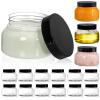 Yarlung 16 Pack 8 Oz Plastic Jars with Lids, Clear Body Scrub Containers Empty Refillable Containers Round Low Profile Samples Jars for Makeup, Body Butter, Creams, Slime, Travel Storage view 1
