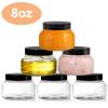 Yarlung 16 Pack 8 Oz Plastic Jars with Lids, Clear Body Scrub Containers Empty Refillable Containers Round Low Profile Samples Jars for Makeup, Body Butter, Creams, Slime, Travel Storage view 3
