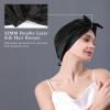 100% Mulberry Silk Bonnet for Sleeping Women, 22 Momme Grade-6A Double Layer Silk Hair Wrap for Hair Care with Elastic Stay On Head view 3
