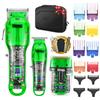 DSP Hair Clipper, Trimmer, Shaver Kits for Men Professional Barber Clipper and Trimmer Sets with Travel Case, Rechargeable, LED Display, Green view 1