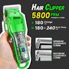 DSP Hair Clipper, Trimmer, Shaver Kits for Men Professional Barber Clipper and Trimmer Sets with Travel Case, Rechargeable, LED Display, Green view 3