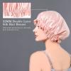 100% Mulberry Silk Bonnet for Sleeping Women, 22 Momme Grade-6A Double Layer Silk Hair Wrap for Hair Care with Elastic Stay On Head view 3