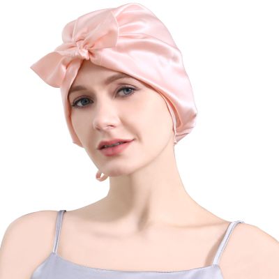 100% Mulberry Silk Bonnet for Sleeping Women, 22 Momme Grade-6A Double Layer Silk Hair Wrap for Hair Care with Elastic Stay On Head